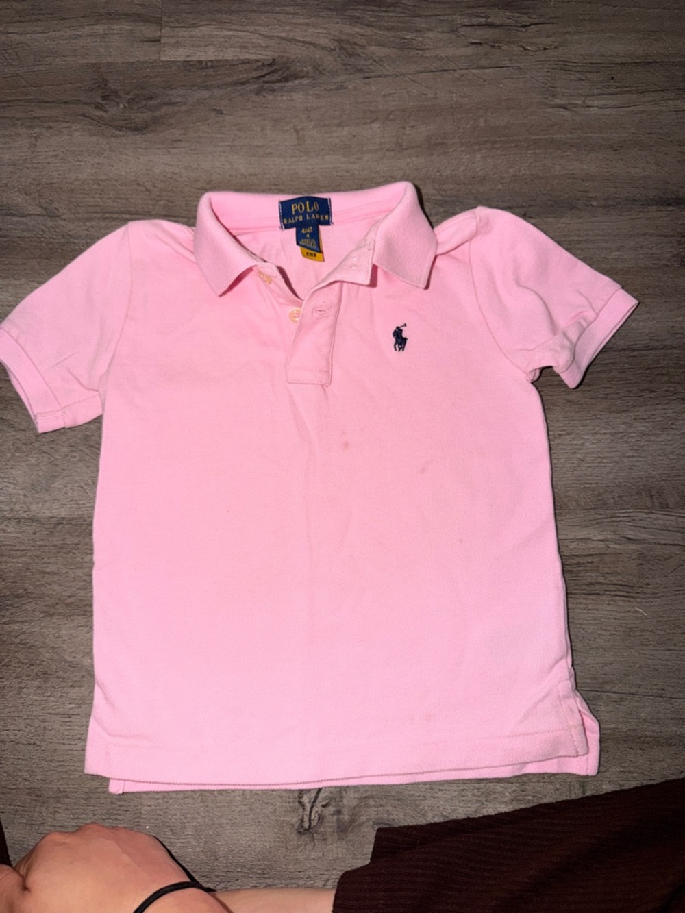 Ralph Lauren Kids Polo Shirt in Light Pink with Navy Pony